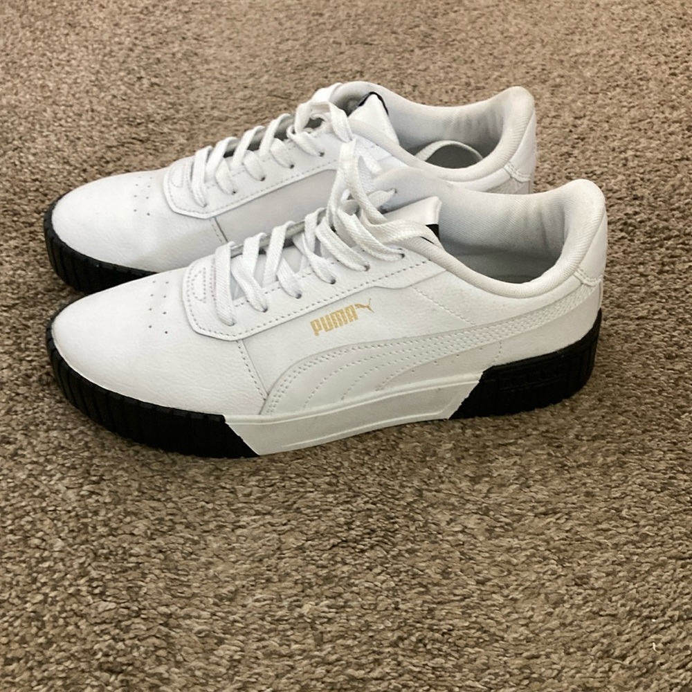 Puma White and Black Sneakers with Chunky Platform Sole - Picture 3 of 8